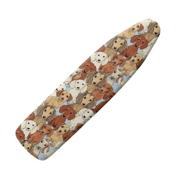 Kuiaobaty Dachshund Dog Print Ironing Board Cover Heatproof Ironing Board Protective Covers 15 x 54 Inches with 3 Fasteners Scorch Resistant Home Decor Replacement Accessories
