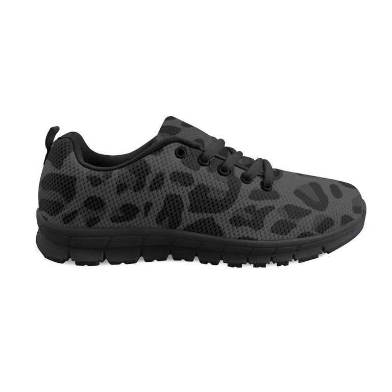 Renewold Black Leopard Print Shoes Anti Slip Lightweight Gym