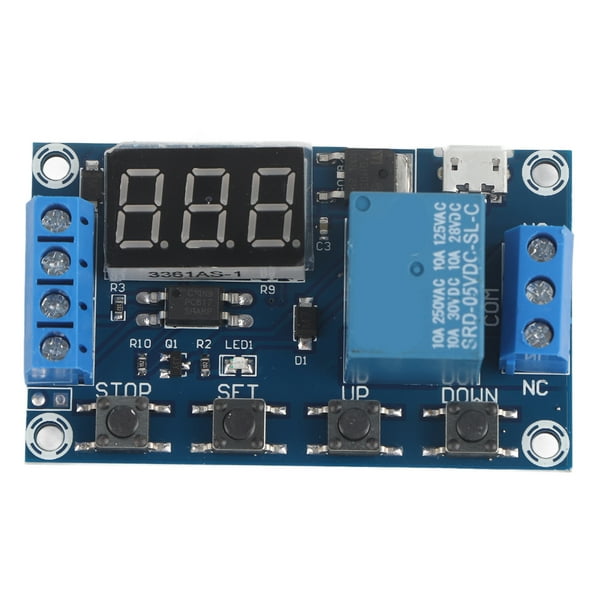 Módulo de interruptor de encendido y apagado con retardo, módulo temporizador ajustable con retardo de activación de CC de 6 V ~ 30 V, módulo de interruptor temporizador de alto rendimiento