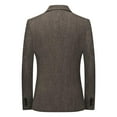 thumbnail image 3 of SuTry Men's Solid Color Suit Jackets Fall Long Sleeved Lapel Collar Fitting Slim Blouses Suitable for Semi Formal Office Work Wearing(Brown,L), 3 of 8