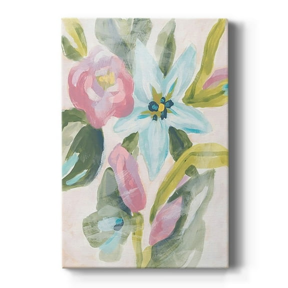 Floral Breeze Fresco I Premium Gallery Wrapped Canvas - Ready to Hang