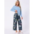 thumbnail image 3 of DARING DIVA Long Sleeve Floral Capri Soft Strechy Pajama Sets 2 Pieces S Deep Blue, 3 of 6