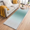thumbnail image 3 of Turquoise Grey Ombre 2x6 Kitchen Runner Rug, Modern Abstract Art Gradient Non-Skid Rubber Backing Large Rectangle Rugs - Living Room Bedroom Home Office, Indoor Floor Mat Carpets Washable Rug, 3 of 9