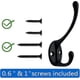 thumbnail image 5 of Gancho gancho negro retro con tornillos de metal (negro 10 piezas), 5 of 5