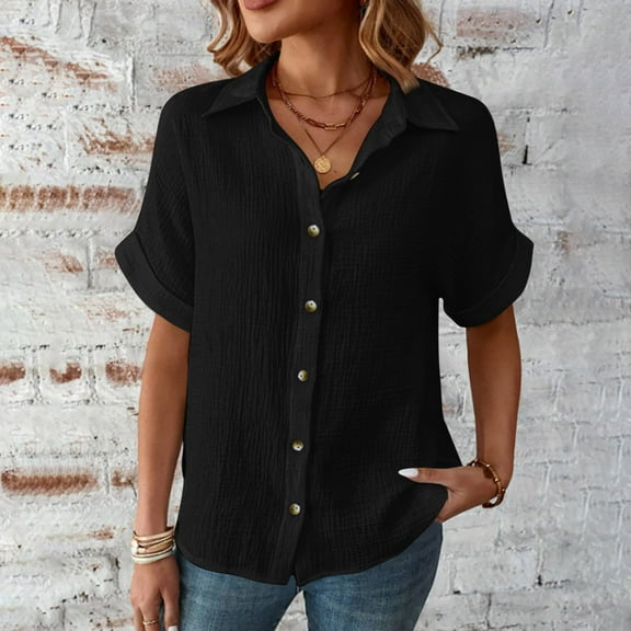 Pincandy Womens Short Sleeved Solid Color Casual Loose Fitting Casual Solid Short Sleeve Boat Neck/V Neck Dolman Top T Shirt with Side Shirring,Black,3XL
