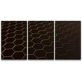 thumbnail image 3 of PixonSign Canvas Print Wall Art Set Yellow Hexagon Honeycomb Array Abstract Patterns Digital Art Minimalism Industrial Closeup Dramatic Multicolor Dark for Living Room, Bedroom, Office - 16"x24"x3, 3 of 5