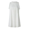 thumbnail image 3 of Mini Vestido Vestido corto de algodón para mujer, chaleco informal, vestido floral, Vestidos femeninos (blanco XXXL) Ygjytge para Mujer Blanco T XXL, 3 of 9