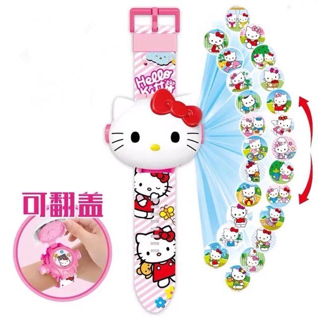 Reloj Kawaii Sanrio Cinnamoroll Proyector Glow Hello Kitty My Melody Kuromi Figura de Anime Relojes Electrónicos Flip Juguete para Niños