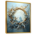 thumbnail image 2 of Designart "Wreathed In Blue And Gold Botanical Melody III" Wreath Floater Framed Canvas Prints, 2 of 5