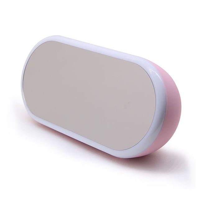 Altavoz Bluetooth BT2280 con espejo LED y luz suave - 10W de potencia, batería de 1500mAh y entrada para tarjeta TF - Ideal como despertador musical o lámpara decorativa - Color rosa