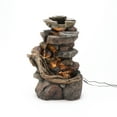 thumbnail image 3 of LuxenHome Resin Stacked Rock Waterfall Outdoor Fountain with LED Lights, 3 of 10