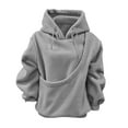 thumbnail image 6 of Women's Pet Pouch Hoodie with Kargo Pocket Dog Pouch Sweatshirts Long Sleeve Pets Carrier Pullover Animal Holder Tops (L, Gray-1), 6 of 8