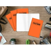 Elan Publishing Company Field Notebook / Pocket Journal - 3.5x5.5 - Orange - Lined Memo Book - Pack of 5 - ELAN-FN-003C