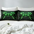 thumbnail image 4 of Gaming Sheet Set Twin for Boys Gamer Bed Sheets Set for Girls Kids Teens Game Console Fitted Sheet 3D Green Gamepad Gaming Flat Sheet Geometry Honeycomb Print Bedding Set, 4 of 6