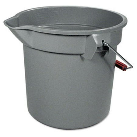 - 14-Quart Round Utility Bucket 12 Diameter x 11-1/4h Gray Plastic