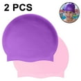 thumbnail image 2 of Bonnet de Bain à Longs Poils - Bonnets de Bain en Silicone pour Filles, Enfants, Adultes (Lot de 2), 2 of 8
