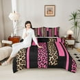thumbnail image 4 of Feelyou Fashion Pink Abstract Full Size Comforter Sets, Cheetah Leopard Print Bedding Comforter Set, Chic Polkadots Reversible Bedding Sets, Lightweight Room Decor, 3 Pieces, 4 of 8