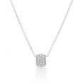 thumbnail image 3 of Sterling Silver Cubic Zirconia Mini Bead Barrel Pendant Necklace, 3 of 5