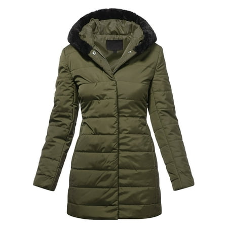 Ma Croix Womens Winter Lightweight Poly Down Puffer Hooded Parka (The Best Down Jacket For Winter)