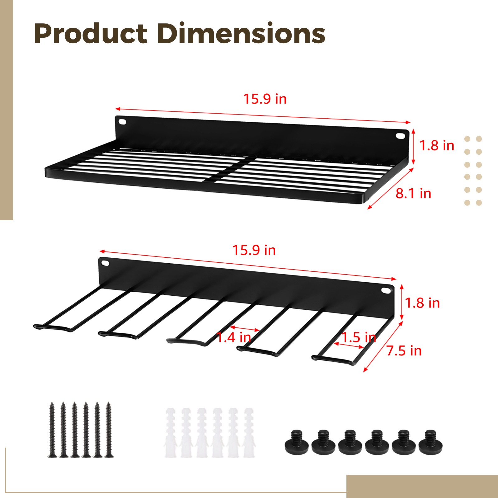 2PCS Wall Mounted Basket and Tool Holder Set with EZ Bolts & Screw Kit, Compatible with Suncast Shed, Galvanized Iron Organizer for Garage, Resin Shed Metal Racks