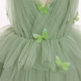 thumbnail image 6 of IBTOM CASTLE Toddler Girls Butterfly Birthday Dress Rainbow Tulle Formal Wedding Party Ruffle Tutu Dresses for Photo Shoot 4-5 Years Sage Green, 6 of 9