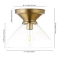 thumbnail image 5 of Evelyn&Zoe 12" Brushed Brass Metal/Glass Semi Flush Mount, 5 of 6