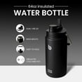 thumbnail image 4 of Insulated Water Bottle 64 oz with Straw and Dual-use Lid Half Gallon Water Jug Vacuum Stainless Steel for Workout and Sports Insulated Beer Growler with Handle Dark black, 4 of 5