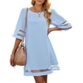 thumbnail image 2 of Women's Dresses for Summer Casual Crewneck Loose Mesh Panel Dress Size M, 2 of 8