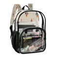 thumbnail image 2 of PVC Transparent Backpacks Clear Backpack for Travel and Outings Rocket with Flames Pattern, 2 of 7