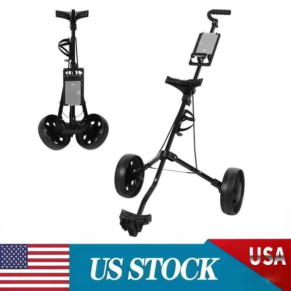 2 Wheel Golf Push Cart, Foldable Golf Cart with Foot Brake Push Cart Golf with Scoreboard Roller Golf Bag Holder Golf Walking Push Cart