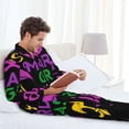 thumbnail image 6 of Kdxio Mardi Gras with Flamingo Men’s Pajama Set Pajamas For Men 2 Piece PJ Set with Men Pajama Pants and Long Sleeve T-Shirt Lounge Set-XX-Large, 6 of 7