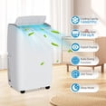 thumbnail image 3 of 14,000 BTU Portable Air Conditioner with Built-In Dehumidifier - Portable AC Unit for Rooms Up to 750 Sq Ft - Remote Control, Window Mount Exhaust Kit, Easy to Move, 3 of 8