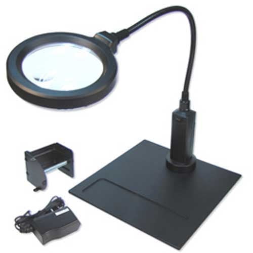 Carson MagniFlex Pro™ Magnifier, 2x Power Magnifying Glass with Light & Gooseneck & Magnetic Base (CP-90)