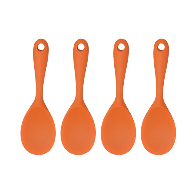 Cuchara de paleta de arroz de silicona, cuchara de arroz antiadherente resistente al calor, cuchara de arroz naranja