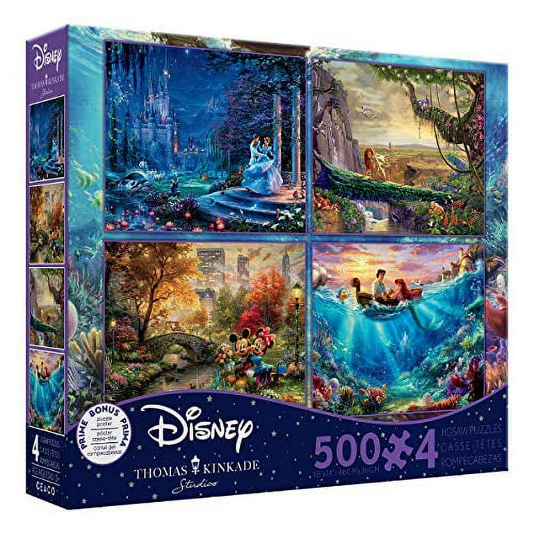 Disney Thomas Kinkade 500ピースジグソーパズル　4種類 Ceaco (4) 500 Piece Thomas Kinkade - Disney Dreams 4 in 1