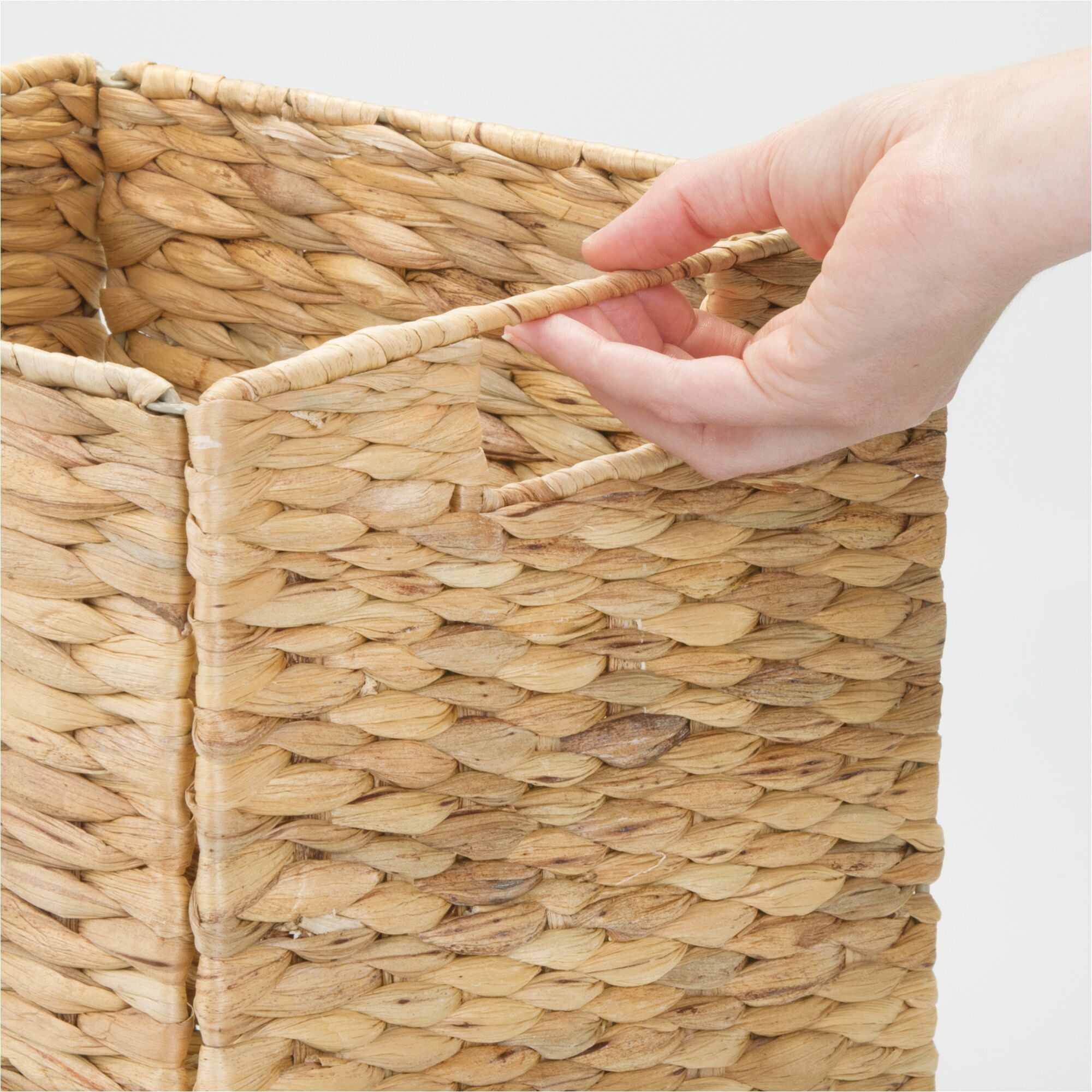 mDesign Woven Hyacinth Kitchen Storage Organizer Basket Bin, 2 Pack, Natural/Tan