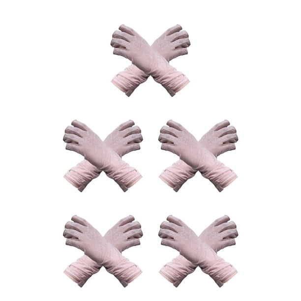 Qarigey Manopla de seda de hielo Suministros para mujeres Cubierta de mano Manopla de encaje de superficie lisa Rosa Type2 NO2 Qarigey CBP265304