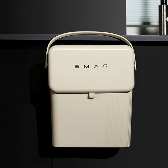 Ljxge Wall Mounted Compost & Waste Bin with Lid - 10L Odor-Free Kitchen & Bathroom Trash Can, Hanging or Countertop Garbage Bin for Under Sink, Cabinet Door - Thick Plastic Waste Basket