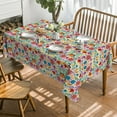 thumbnail image 2 of Mexico Tablecloth 60x84 Inch Rectangular, Halloween Cinco De Mayo Fiesta Design White Washable Seasonal Table Cover for Party Picnic Dinner Decor, 2 of 6