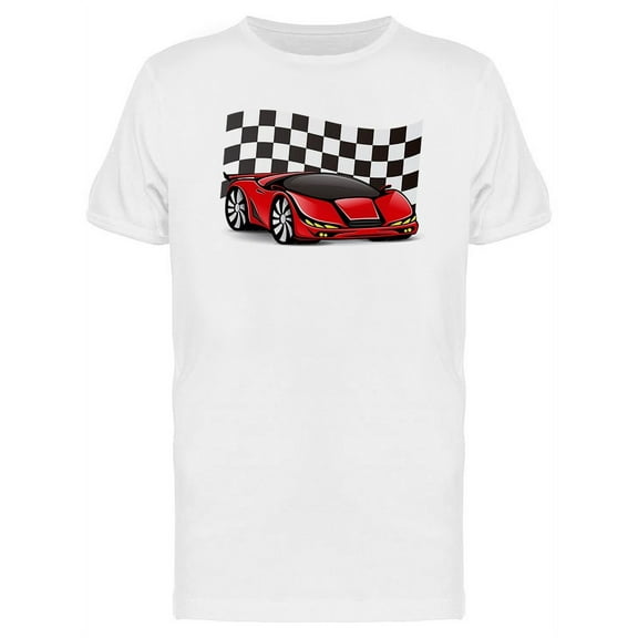 Racing Car Flag T-Shirt Men -Image by Shutterstock, Male Large