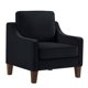 thumbnail image 3 of Sofa moderno de butaca, silla de una sola asiento para sala de estar con patas de madera, silla acolchada con veludo decorativo para sala de estar y dormitorio, negro, 3 of 5