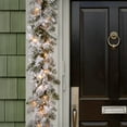 thumbnail image 3 of National Tree 9' x 12" Pre-Lit Snowy Camden Artificial Christmas Garland - Clear Lights, 3 of 4