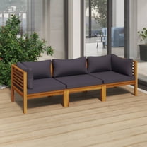 Casafoyer 3-Seater Patio Sofa with Cushion Solid Acacia Wood