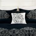 thumbnail image 4 of Chezmoi Collection 7-Piece Black Paisley Floral Embroidery Comforter Set, Queen, 4 of 8