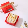 thumbnail image 6 of Portable Bento Lunch Boxes Microwave Safe | Pressure Proof Cake & Hamburger Food Containers | Stackable Leakproof Food Grade Plastic | Divided Compartment | 2 Pack | 14x14x11cm White Red | Picnic &, 6 of 6
