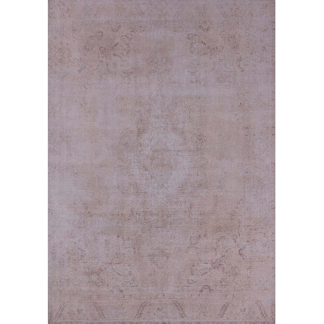 Ahgly Company Rectangle Intérieur Milieu du Siècle Moderne Rose Brun Tapis de Zone Orientale, 8' x 12'