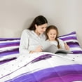 thumbnail image 4 of Manfei Graffiti Geometric 7-Piece Twin Bedding Sets,Geometric Stripes Lines Bedding Comforter Set,Purple White Sheet Sets For Girls,Breathable Home Decor Reversible, 4 of 8
