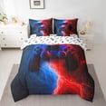 thumbnail image 2 of Castle Fairy Teens Adults Blue Red Boys Game Gamepads Twin Bedding Sets 7-Piece,Kids Game Controller Video Game Bedding Comforter Set Microfiber,Abstract Gradient Lightning Breathable Sheet Sets, 2 of 8