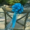 thumbnail image 5 of Turquoise Wedding Pull Bows with Tulle Tails - 8" Wide, Set of 6, Easter, Christmas, 5 of 8