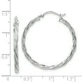 thumbnail image 3 of 14K White Gold Plated Polished 2.5mm Twisted Hoop Earrings, 3 of 7